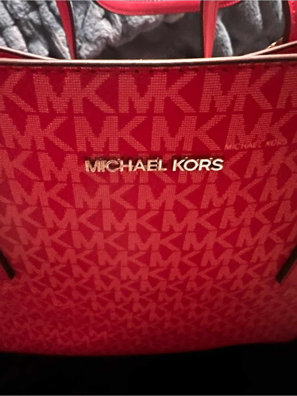 Michael Kors Pink and Cream Signature Tote with Gold Hardware - Picture 3 of 6